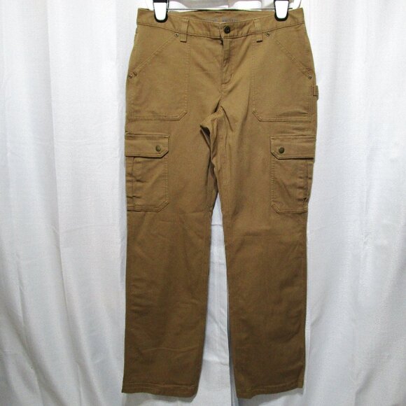 Duluth Trading Co Cargo Pants Women 10 X 33 Flex Fire Hose Relaxed Curvesetter - Picture 2 of 11